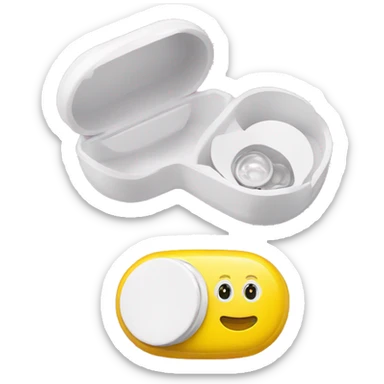 dual compartment screw-top prescription contact lens case sticker