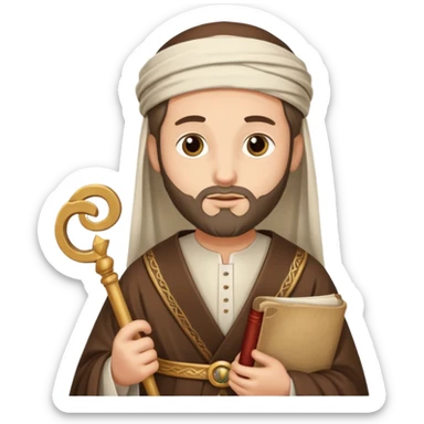 Pharisee, holding a scroll, traditional attire, wise look sticker