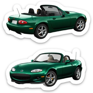 British racing green Mazda Miata  sticker