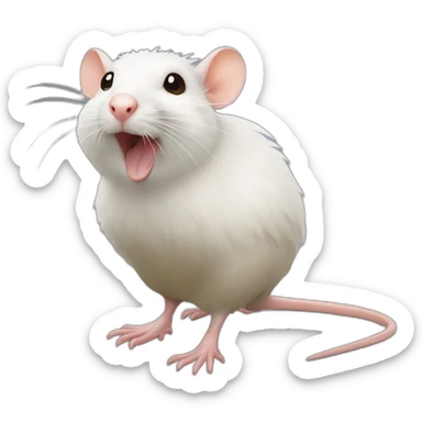 rat fusionné avec une poule sticker