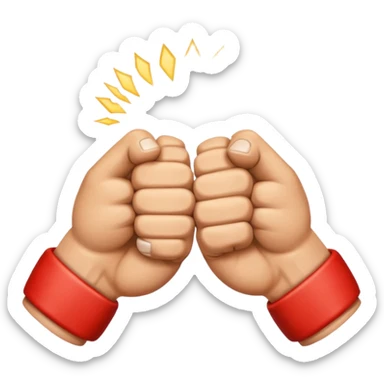 To fist punching the other fist sticker