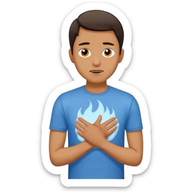 Man wearing a t-shirt and feeling cold sticker