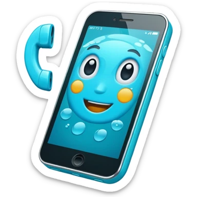 phone call, aqua color sticker