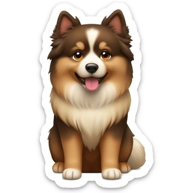 Finnish Lapphund Brown and light brown sitting sticker