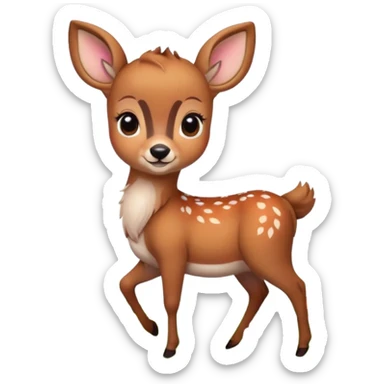 baby deer with flower sticker