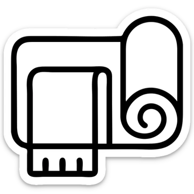 icon on the theme of yoga towel classes.  sticker