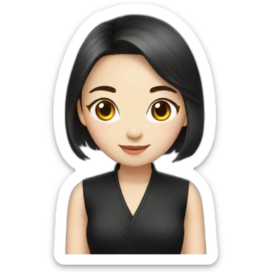 Chinese beautiful girl wear black sticker