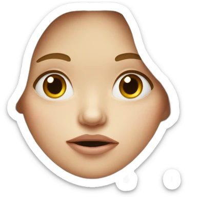 White girl with scrunched nose and pursed mouth sticker