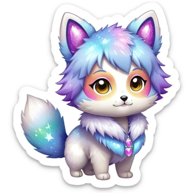  High quality detailed Cute Cool Kawaii stylish Pretty Chibi Fur-Sona Shiny Colorful Sparkly Fakemon Full Body sticker