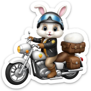 Easter bunny riding a motorcycle sticker