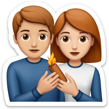 Dos personas dandose la mano como agradecimiento, una persona canelita y una persona blanca sticker