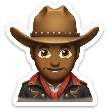 Dragon wearing a cowboy outfit sticker