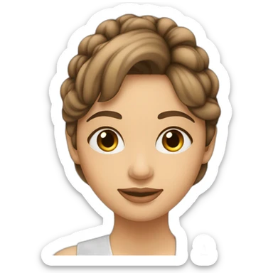 Mujer Pelirroja pelo largo con raya al medio tono de piel claro y ojos color marrón claro sticker
