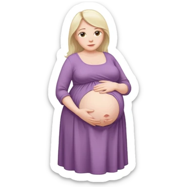 heavily pregnant woman with extremely abnormally huge overdue belly sticker