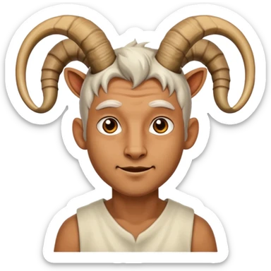 man with goat horn sticker
