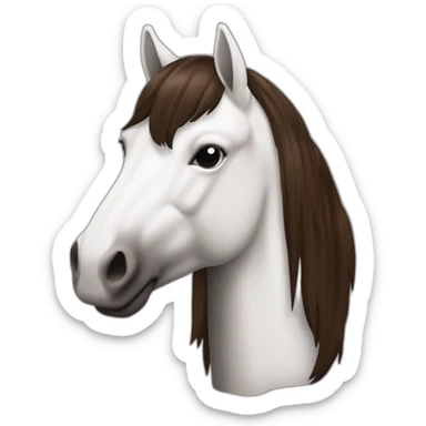 Cheval marron foncé avec des crins noir et la queue blanche sticker
