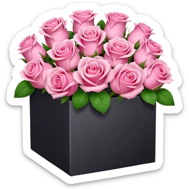 bouquet of pink 30 roses in a white box sticker