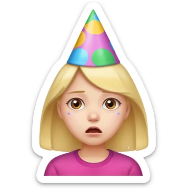 a very upset girl whose bithday has been forgotten sticker