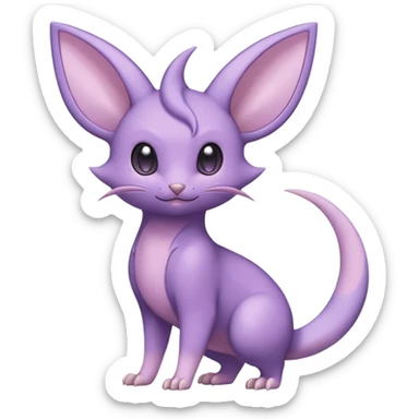 Pastel Glossy Smooth Soft Shiny Celestial Crescent Lunar Shiny Glossy Lumine Stellar Rattata-Noibat-Espeon-Purrloin-Fakemon-hybrid-creature (full body) sticker