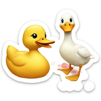 A duck having a picnic with an other duck sticker