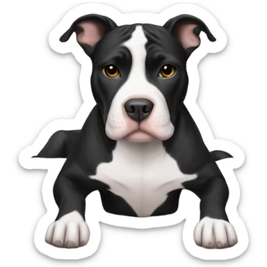 Black and White pitbull with blanket  sticker