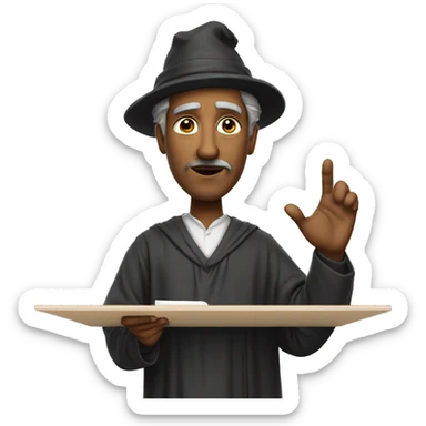 a wise man offer something on his his whiteboard sticker