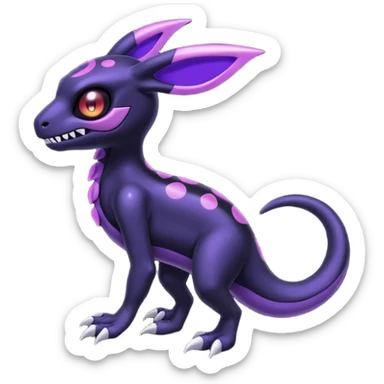 Shiny Duskull-Salandit-Umbreon-Fakémon-hybrid-creature (full body)  sticker