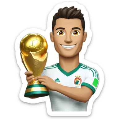 Cristiano Ronaldo con una copa del mundo del mundo  sticker