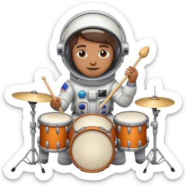an astronaut playing the drums sticker