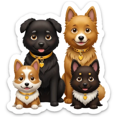 Four Dogs selling a black dog with a collar sticker
