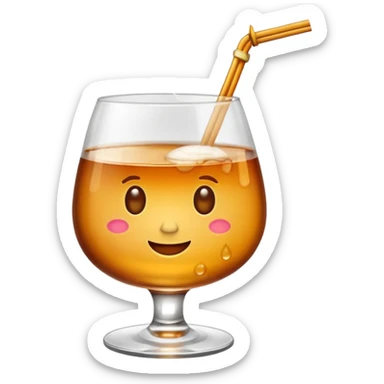 Emoji with an amaretto sour cocktail whiskey glass sticker