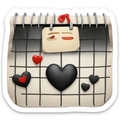 black Calendar with a heart a big 30 on it  sticker