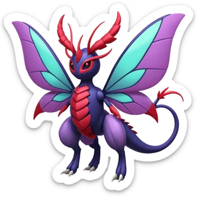 Venomoth-Yveltal-Lunala-Fakémon-hybrid-creature (full body)  sticker