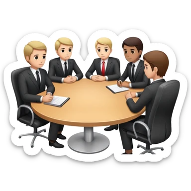 executive committee sitting at a table sticker