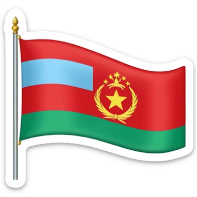Dagistan flag red down mid light blue and green above sticker