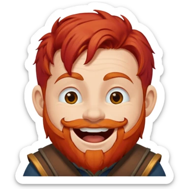 Ein zwerg mit roten Haaren der lacht sticker