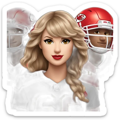 Taylor swift in Kansas City Chiefs jersey sticker