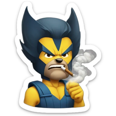 Wolverine x men smoking weed sticker