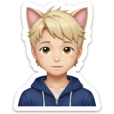 Shiny Blushing Cute Sexy Handsome Shoujo Anime Catboy Trending Style Cottagecore  sticker