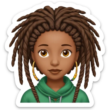 Black girl with locs sticker
