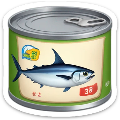 Realistic small can of tuna "petit navire" sticker