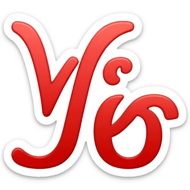 A written word *yes* with Red colour and bold italic font sticker