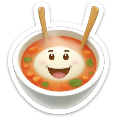 kawaii soup smiling sticker