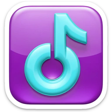 Purple and Cian Symbol of TikTok app sticker