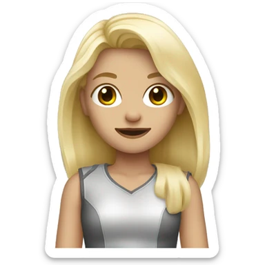 blonde girl with metal brace sticker