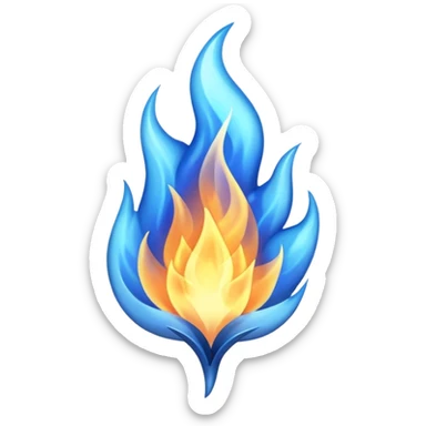 I need a blue flame emoji signifying the aura... sticker