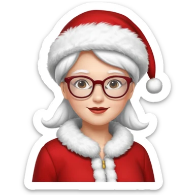 female santa claus wearing glasses sticker