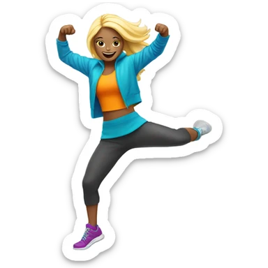 Blond Girl dancing Zumba sticker