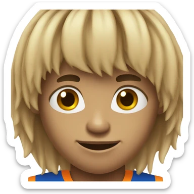 Basket ball young player (13 years) with wihte hairs sticker