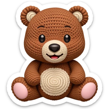 Amigurumi happy bear sticker